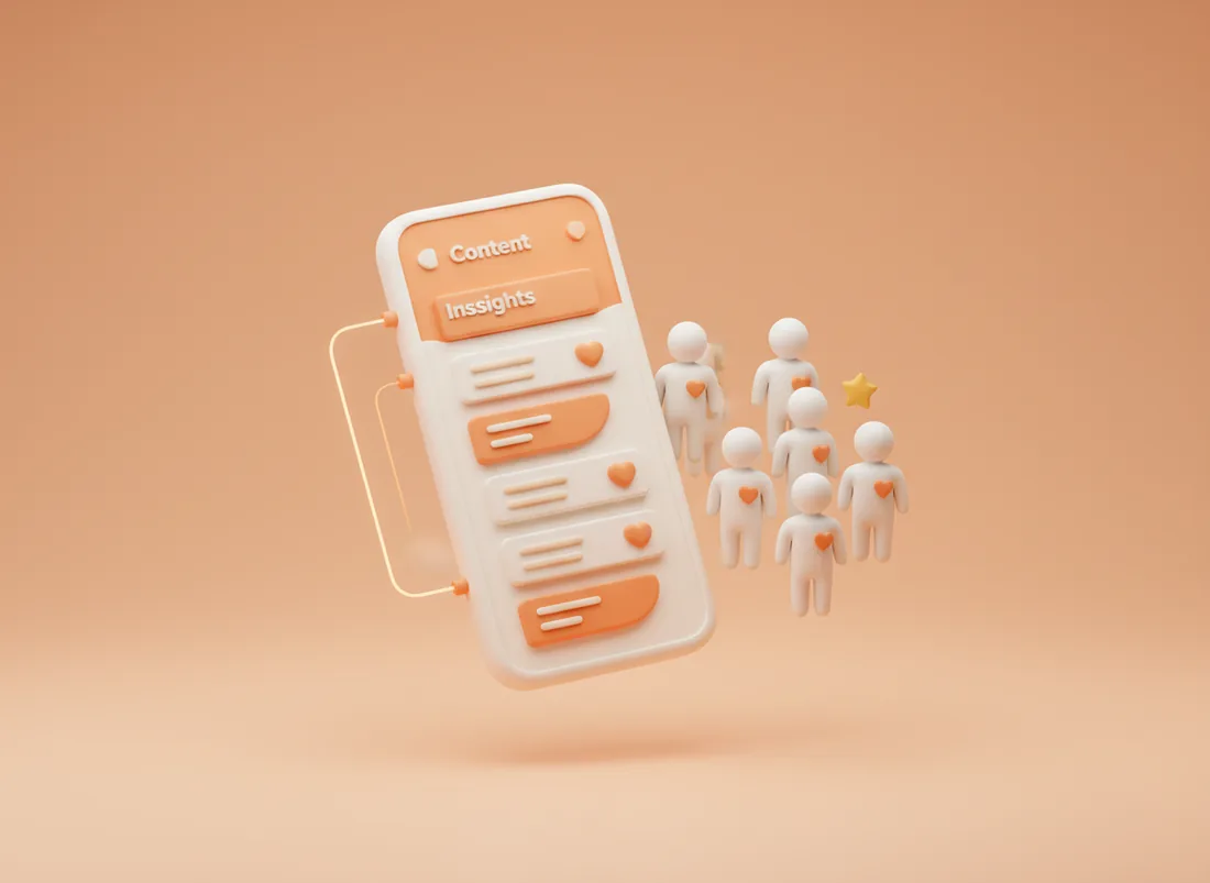 3D illustration of content keeping customers engaged