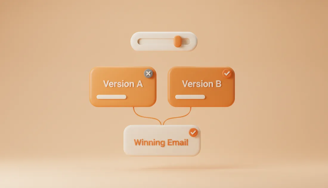 A/B test illustration with two email versions